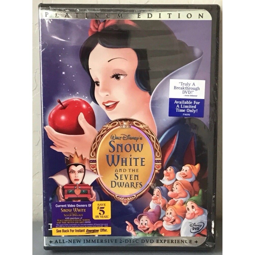 Disney SNOW WHITE AND THE SEVEN DWARFS 2-Disc DVD Platinum Ed. 2001 NEW, SEALED